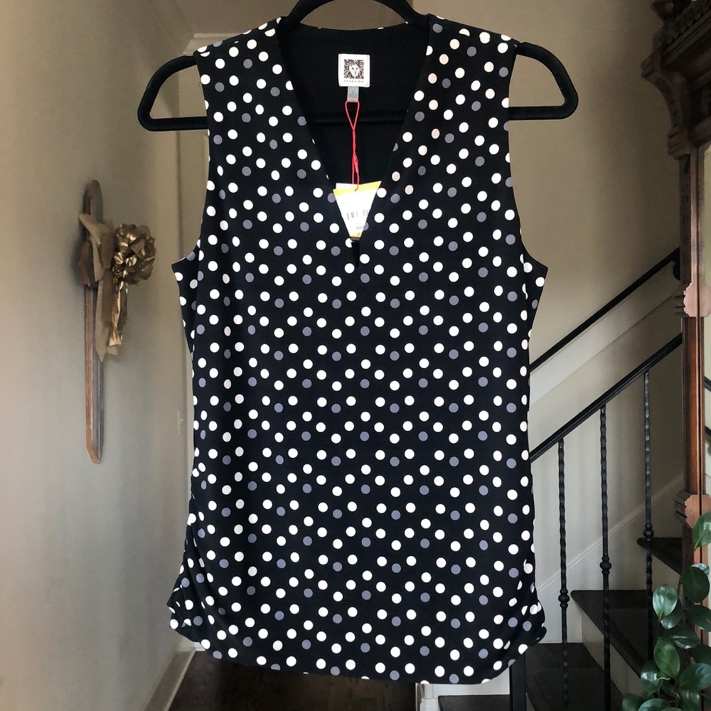 Anne Klein Polka Dot Blouse